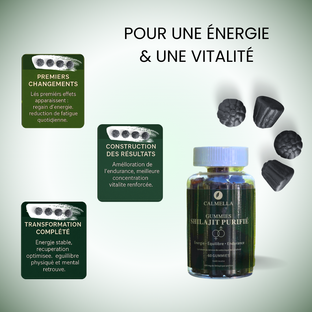 Calmella Shilajit Purifié – Énergie & Endurance au Naturel