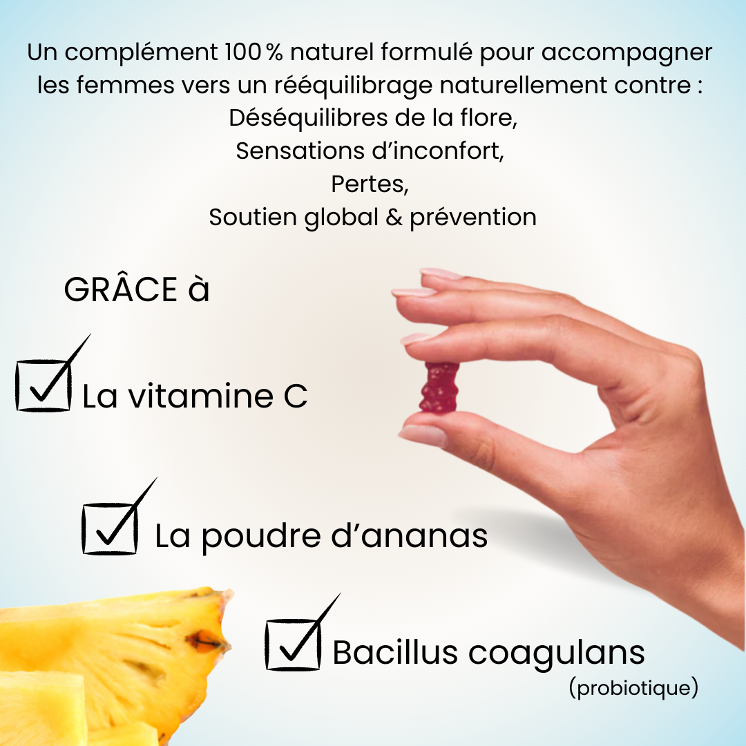 Calmella Flore Intime – Gummies Bien-être Vaginal & Odeur Naturelle