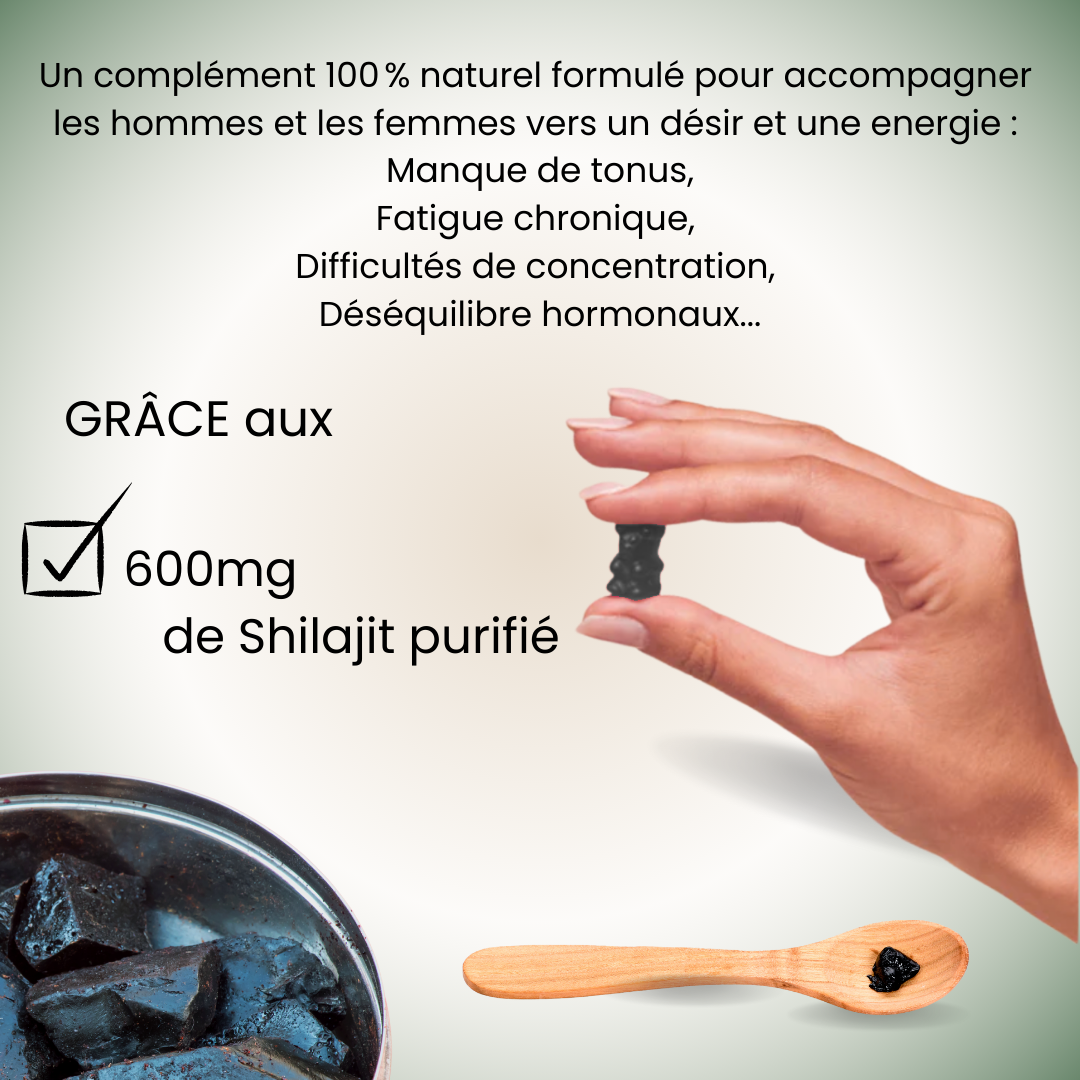 Calmella Shilajit Purifié – Énergie & Endurance au Naturel